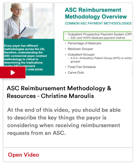ASC Reimbursement Methodology & Resources - Christine Maroulis Video Image