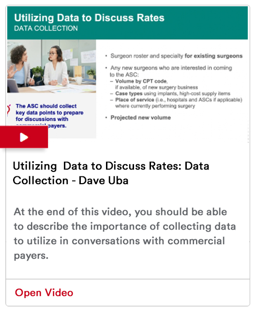 Utilizing Data to Discuss Rates: Data Collection Dave Uba Video Image