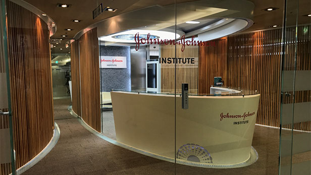 Reception area of the Johnson & Johnson Institute facility located in Seoul, South Korea.