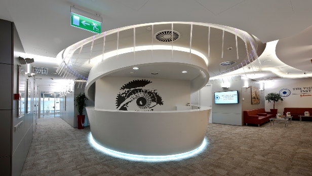 Reception area within the J&J Institute facility in Moscow.