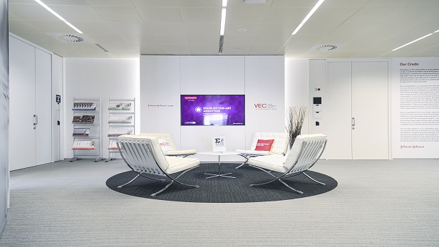 Hall in the Johnson & Johnson Institute Vision Experience Centre in Barcelona, Spain.