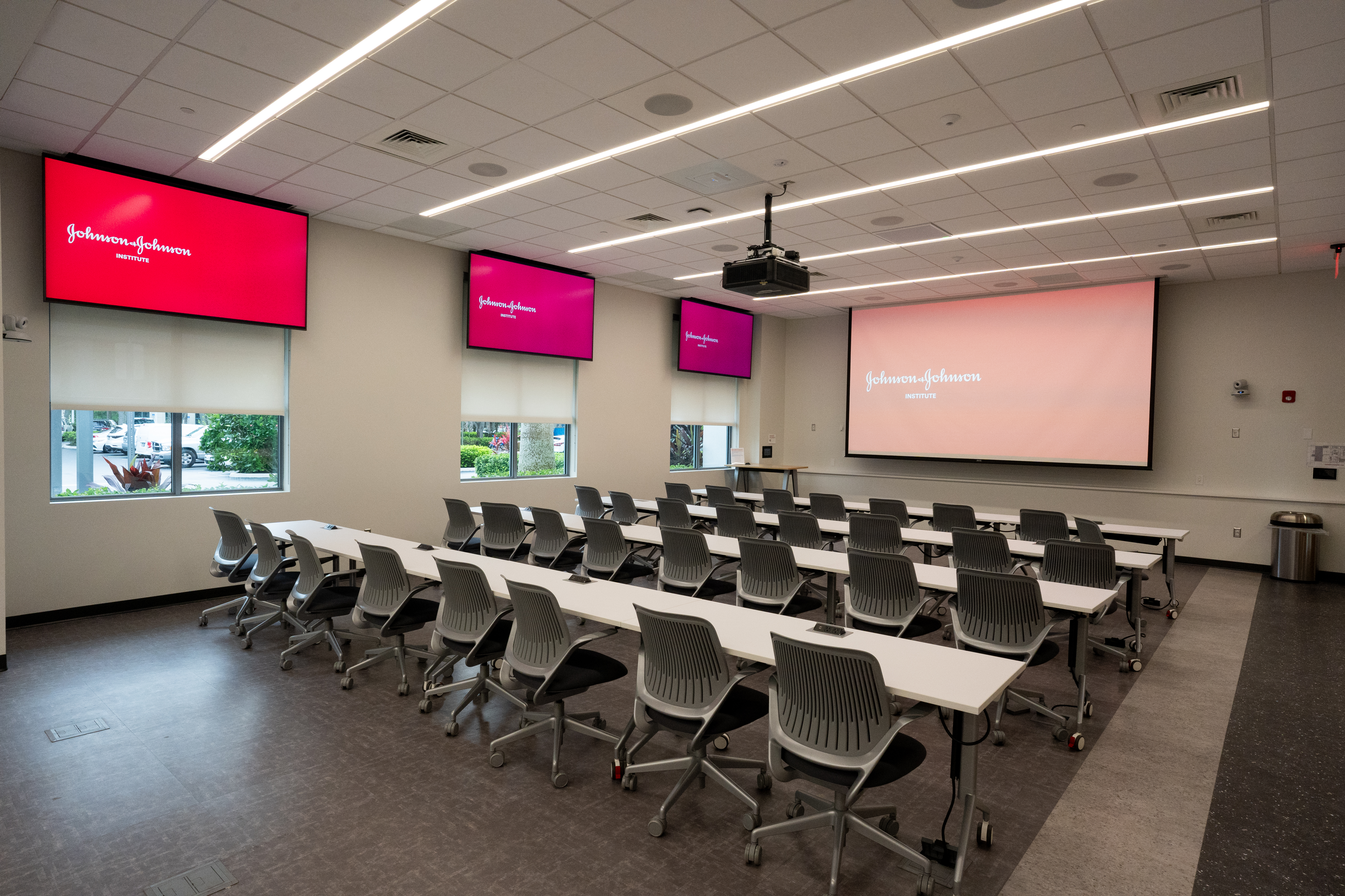Large training room in the Johnson & Johnson Institute facility location in Palm Beach Gardens. FL