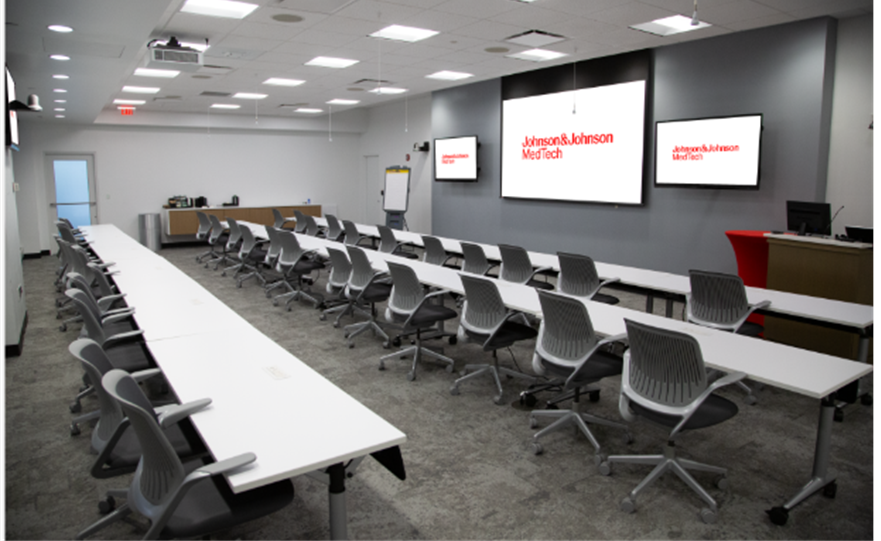 Active conference room in the Johnson & Johnson Institute facility location in Cincinnati, OH.