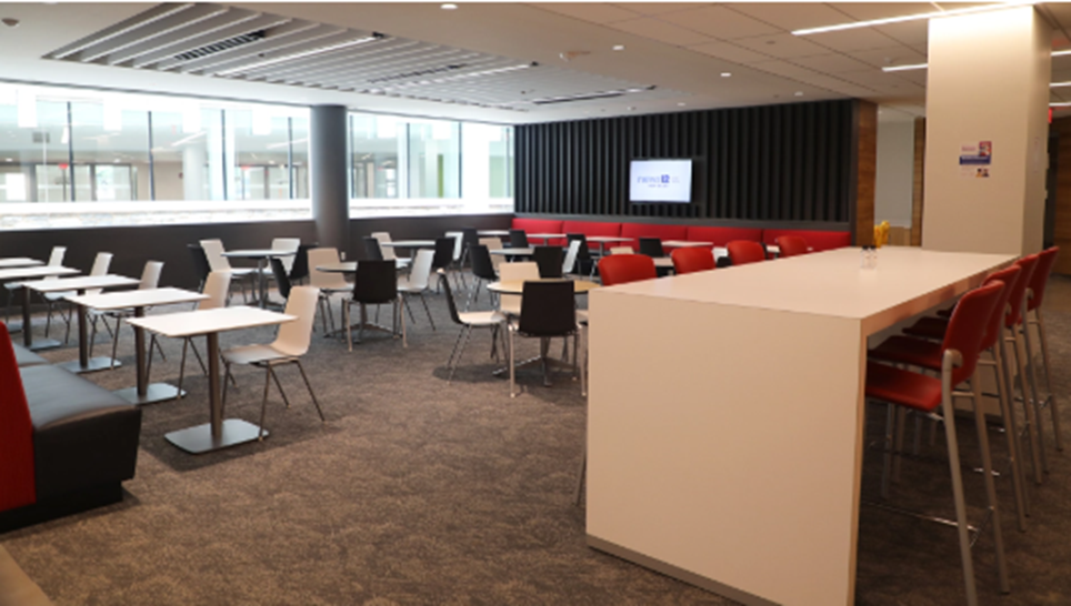 Dining lounge located in the Johnson & Johnson Institute facility in Raritan, New Jersey. 