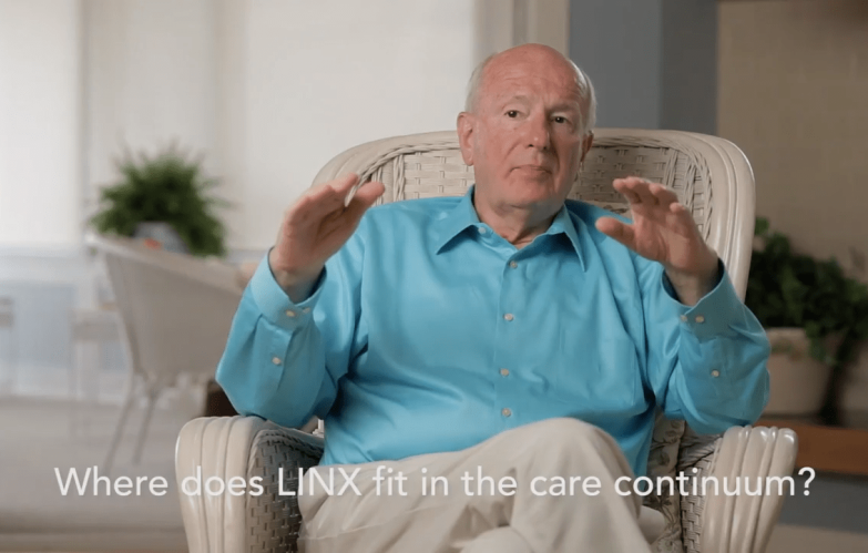 An image of the "Where Does LINX® Fit in the Care Continuum with Tom DeMeester, MD" video.
