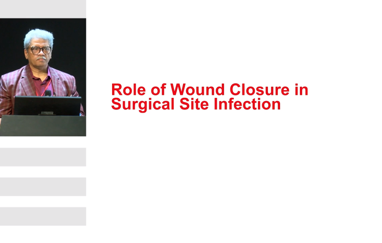 An image from the "Surgical Wound Closure: An Individual Risk Factor for SSI with Satyanand Shastri, MD" video on the JnJInstitute.com website.