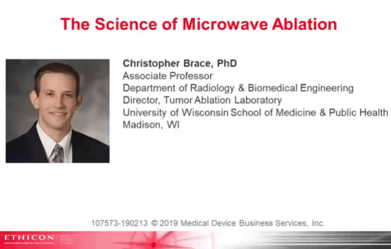 An image from the "The Science of Microwave Ablation with Christopher Brace, PhD" video on the JnJInstitute.com website.