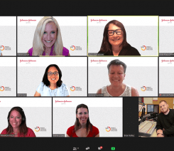 A screenshot of the speakers video chat window.