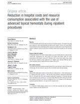 Image of the "Reduction in Hospital Costs & Resource Consumption Associated with the Use of Advanced Topical Hemostats" document on the JnJInstitute.com website.