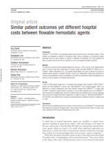 An image of the "Similar Patient Outcomes, Yet Different Hospital Costs Between Flowable Hemostatic Agents" document on the JnJInstitute.com website.