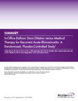 Cover image from "In-Office Balloon Sinus Dilation versus Medical Therapy for Recurrent Acute Rhinosinusitis: A Randomized, Placebo-Controlled Study" as shown on jnjinstitute.com