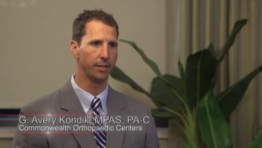 An image from the "DERMABOND® PRINEO® Skin Closure System 22cm Physican Assistant Testimonial with G. Avery Kondik, MPAS, PA" video on the JnJInstitute.com website.
