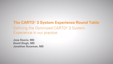 An image from the "CARTO® Experience Round Table Chapter 1 - Defining the Optimized CARTO® 3 System Experience in our Practice" video on the JnJInstitute.com website.