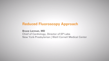 An image form the "Reduced Fluoroscopy Approach with Bruce Lerman, MD" video on the JnJInstitute.com website.