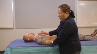 image from "Shoulder Exam - Supine Position" video on jnjinstitute.com
