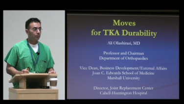 An image from the "Moves for TKA Durability with Ali Oliashirazi, MD" video on the JnJInstituet.com website.