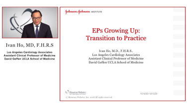 An image of the "Transition to Practice with Ivan Ho, MD" video on the JnJInstitute.com website.