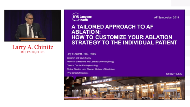 An image from the "A Tailored Approach to AF Ablation - How to Customize Your Ablation Strategy to the Individual Patient with Larry Chinitz, MD" video on the JnJInstitute.com website.