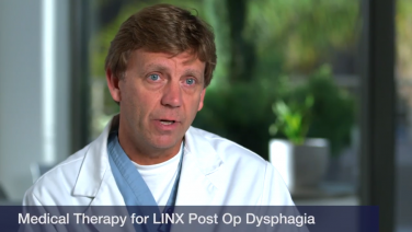 An image of the "Medical Therapy for LINX® Post-Op Dysphagia with John Lipham, MD" video.