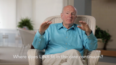 An image of the "Where Does LINX® Fit in the Care Continuum with Tom DeMeester, MD" video.