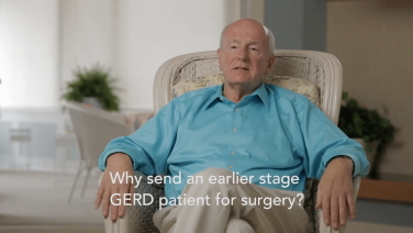 An image of the "Why send an Earlier Stage GERD Patient for Surgery with Tom DeMeester, MD" video.