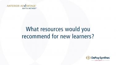 An image from the "ANTERIOR ADVANTAGE™ Surgeon Discussion: What Resources Would You Recommend for New Learners?" video from the JnJInstitute.com website.