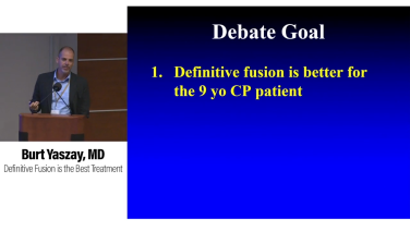 An image from the "Managing Scoliosis in the Young Neuromuscular Patient: Definitive Fusion is Better than Growing Rods with Burt Yaszay, MD" video on the JnJInstitute.com website.