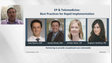 An image from the "EP & Telemedicine: Best Practices for Rapid Implementation" video on the JnJInstitute.com website.
