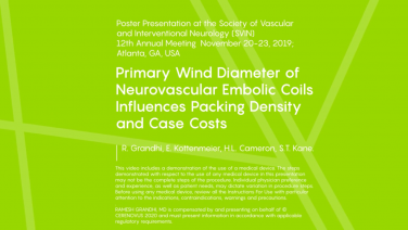 An image from the "Primary Wind Diameter of Neurovascular Embolic Coils Influences Packing Density & Case Costs" video on the JnJInstitute.com website.