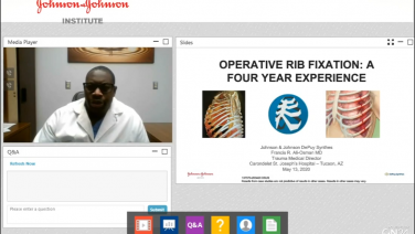 An image from the "Rib Fixation Francis R. Ali-Osman, MD" video on the JnJInstitute.com website.