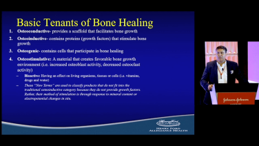 An image from the "Preventing Pseudoarthrosis in Minimally Invasive Spine Surgery: Biologics & Interbody Case Technology with Frank LaMarca, MD" video on the JnJInstitute.com website.