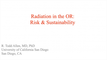 An image from the "Radiation in the O.R.: Risk & Sustainability with R. Todd Allen, MD, PhD" video on the JnJInsitute.com website.