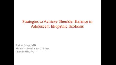 An image from the "Managing Adolescent Idiopathic Scoliosis with Suken Shah, MD" playlist on the JnJInstitute.com website.