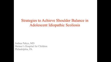 An image from the "Managing Adolescent Idiopathic Scoliosis with Suken Shah, MD" playlist on the JnJInstitute.com website.