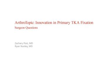 An image from the "Innovations in Primary Total Knee Arthroplasty Fixation: Frequently Asked Questions" video on the JnJInstitute.com website.