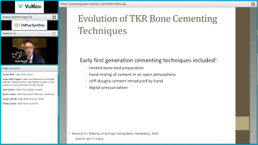 An image from the "Best Practices in Cementing Total Knee Arthroplasty with David Barrett, MD" video on the JnJInstitute.com website.