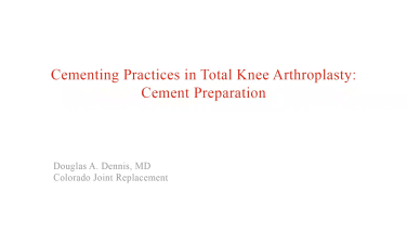 An image from the "Cement Preparation with David Barrett, MD" video on the JnJInstitute.com website.