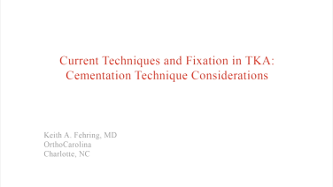 image from "Current Techniques & Fixation in Total Knee Cementation Techniques" video on jnjinstitute.com
