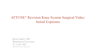 An image from the "ATTUNE Revision: Initial Exposure with Ryan Nunley, MD" video on the JnJInstitue.com website.