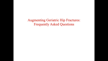 An image from the "Augmenting Geriatric Hip Fractures: Frequently Asked Questions with Matthew Graves, MD" video on the JnJInstitute.com website.