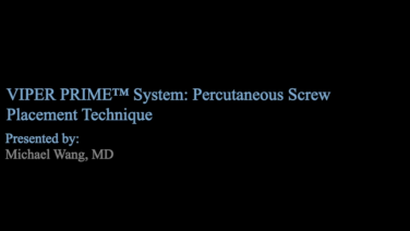 An image from the "UNLEASH MIS TLIF Procedural Solution - Screw Placement Technique with Michael Wang, MD" video on the JnJInstitue.com website.