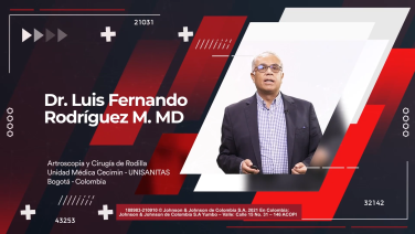 An image from the "Grabación de contenido virtual: "Tratamiento en las Lesiones de LCA - Medicina Deportiva en Rodilla V2" Dr. LuÍs F. Rodríguez." video on the JnJInstitute.com website.