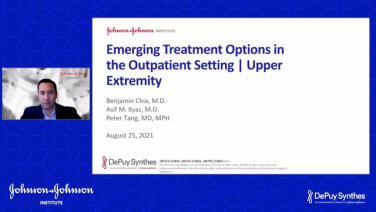 An image from the "Emerging Treatment Options in the Outpatient Setting | Upper Extremity" video on the JnJInstitute.com website.