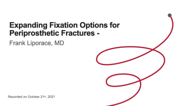 An image from the "Expanding Fixation Options for Periprosthetic Fractures" video on the JnJInstitute.com website.