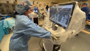 An image from the "Draping the VELYS™ Robotic-Assisted Solution" video on the JnJInstitute.com website.