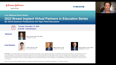An Image From "Breast Implant Virtual Partners in Education Series Q4 2022: North American Perspectives Hot Topic Panel Discussion"
