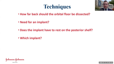 An image from the "Concepts in Orbital Reconstruction: Techniques with Edward Davidson, MD" video on the JnJInstitute.com website.