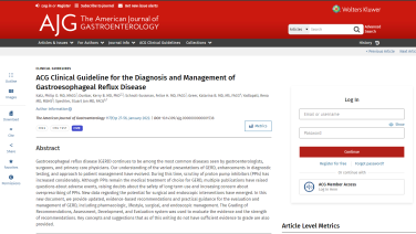 ACG Clinical Guideline for the Diagnosis and Management of GERD