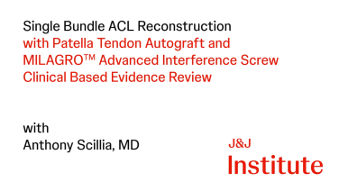 image from Single Bundle Anterior Cruciate Ligament Reconstruction with Patella Tendon Autograft and Mitek Milagro Advanced Interference Screws with Anthony Scillia, MD