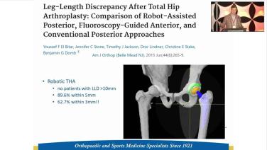 Slide from a power point from Surgical Instrumentation and Enabling Tech in Total Hip Arthroplasty with Brian Gladnick, MD